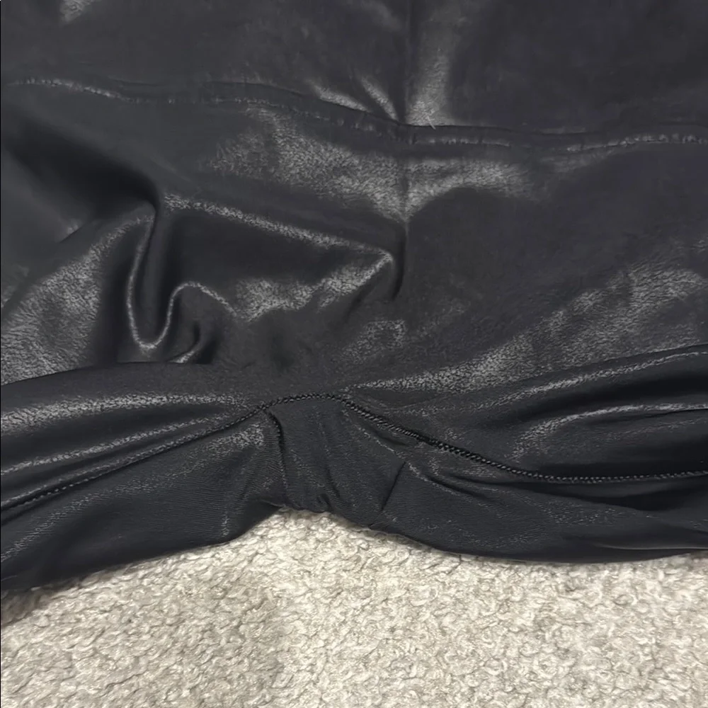 SPANX Black faux leather Leggings